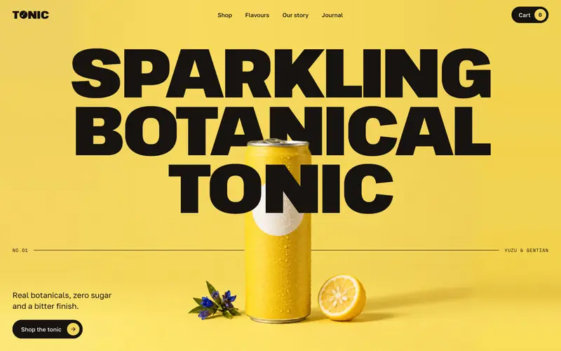 Tonic template, home page