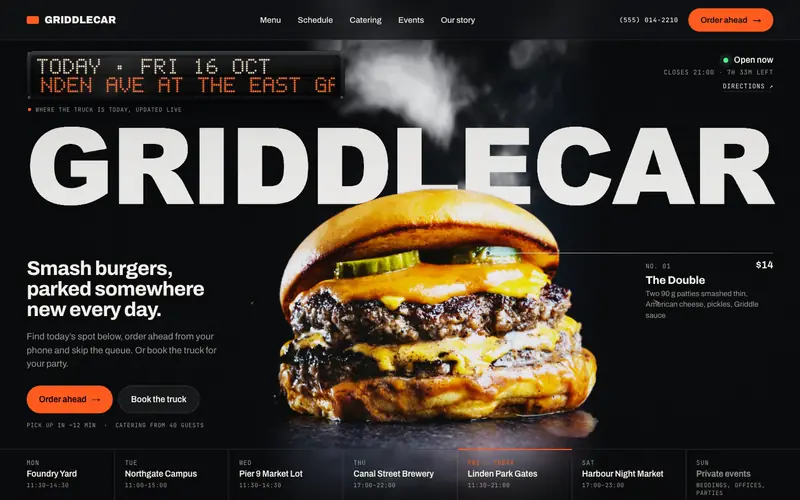 Truckfare template, home page