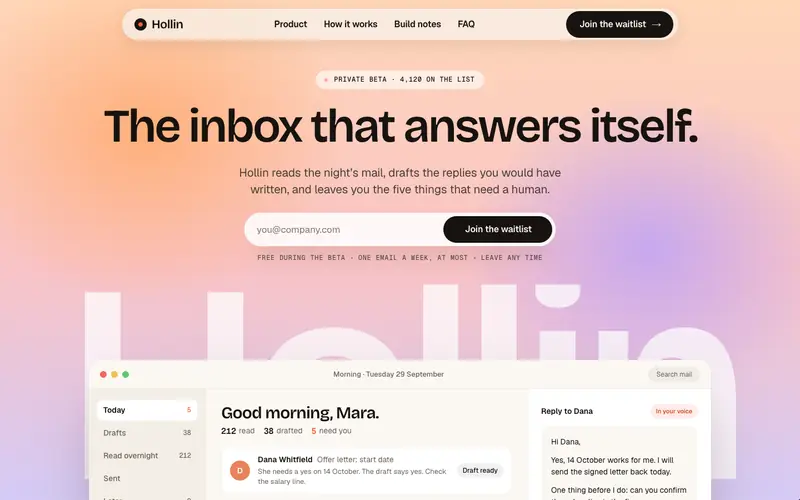 Waitlistpage template, home page