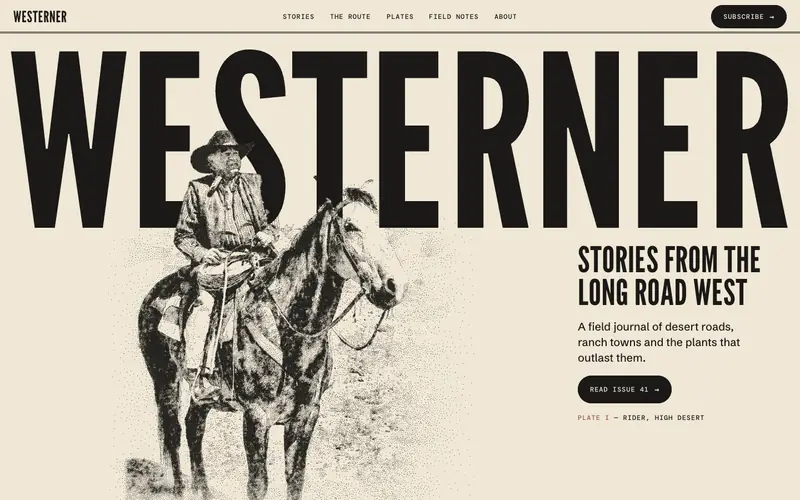 Westerner template, home page
