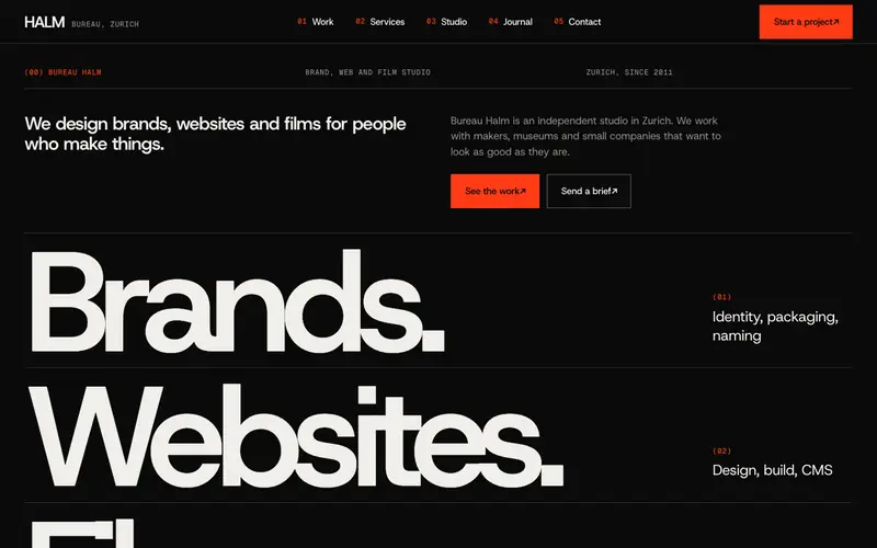 Workblock template, home page