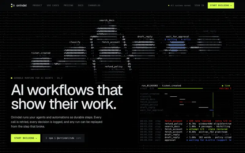 Workflowline template, home page