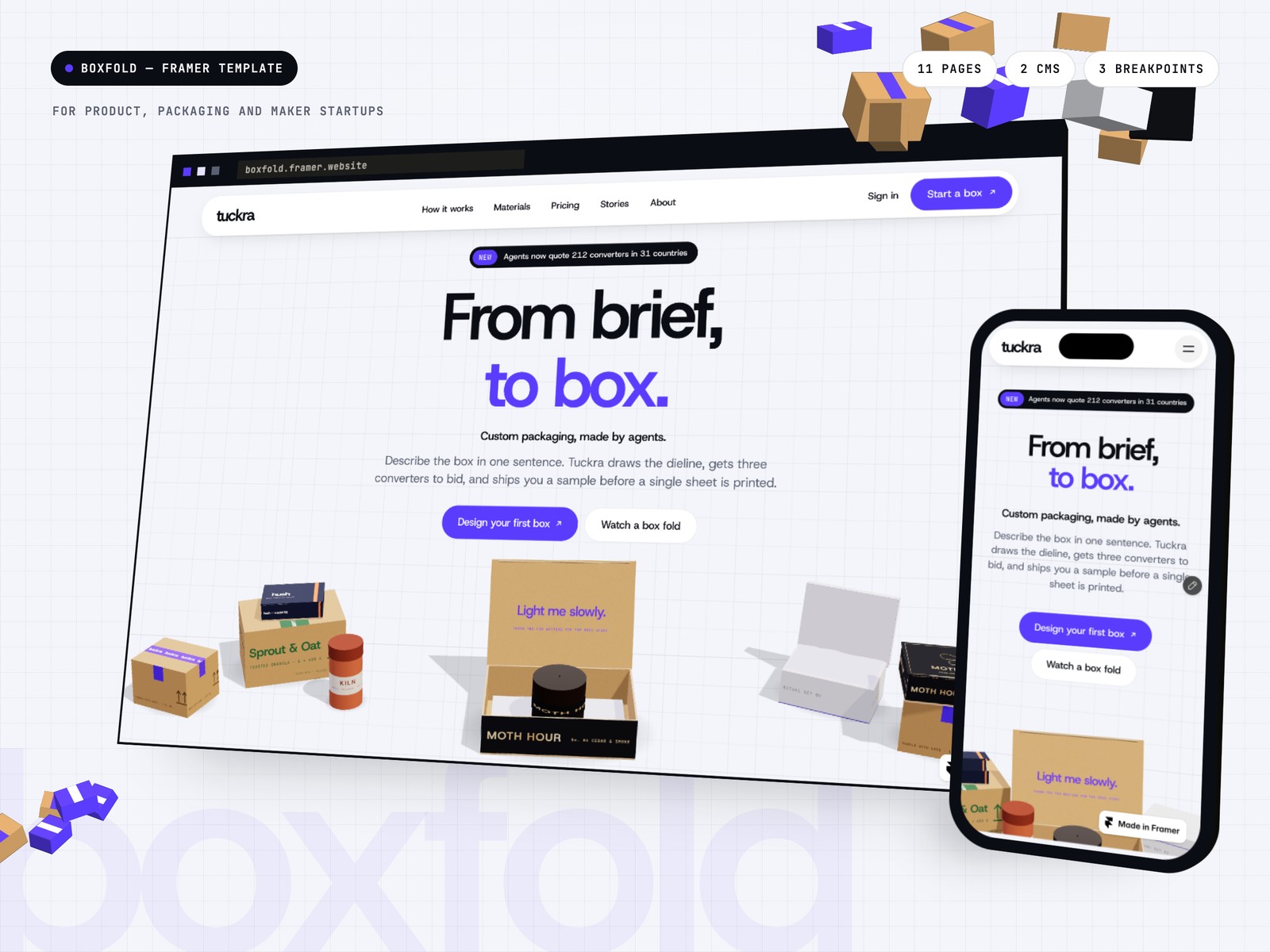 Boxfold template, view 1