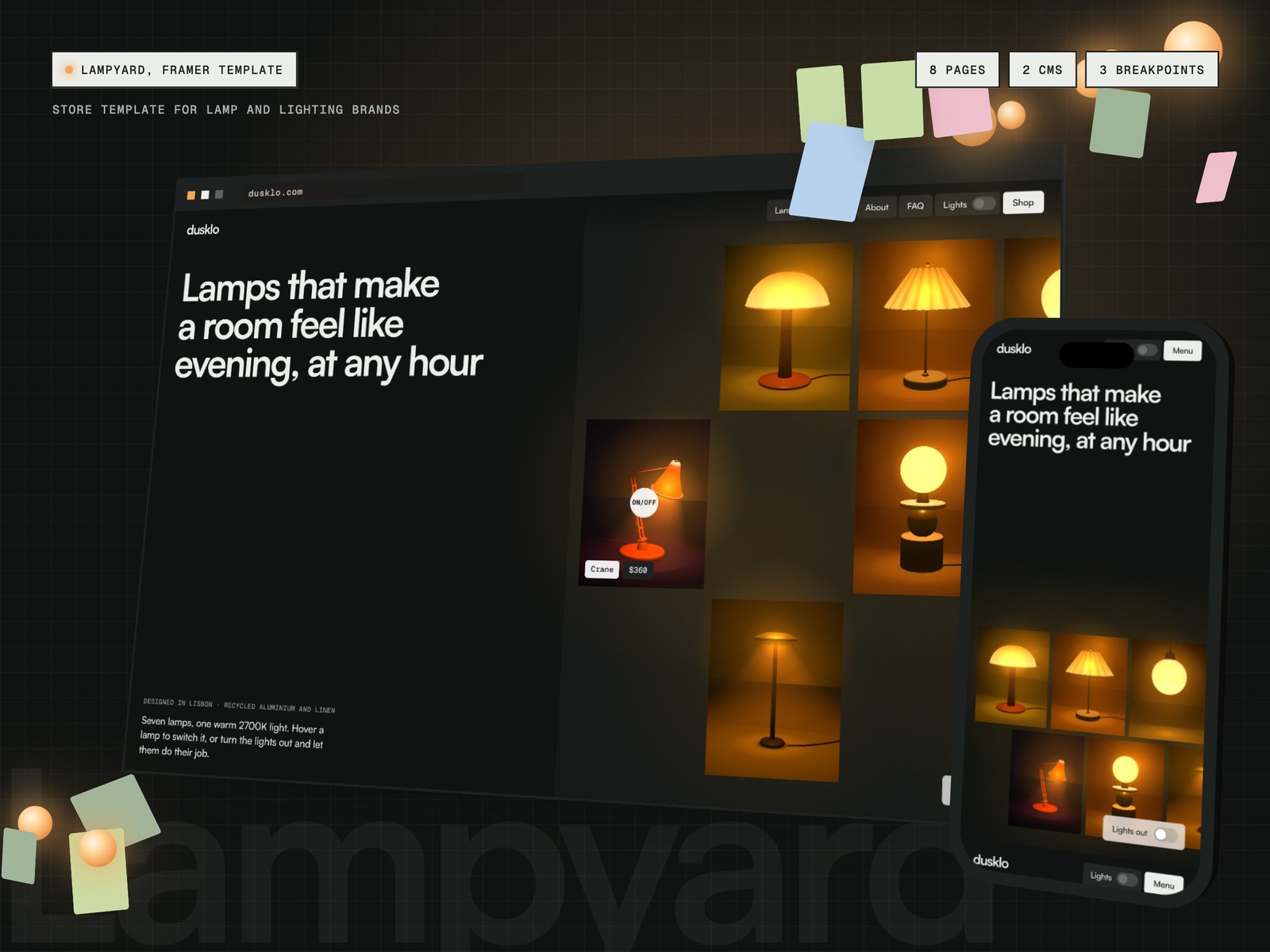 Lampyard template, view 1