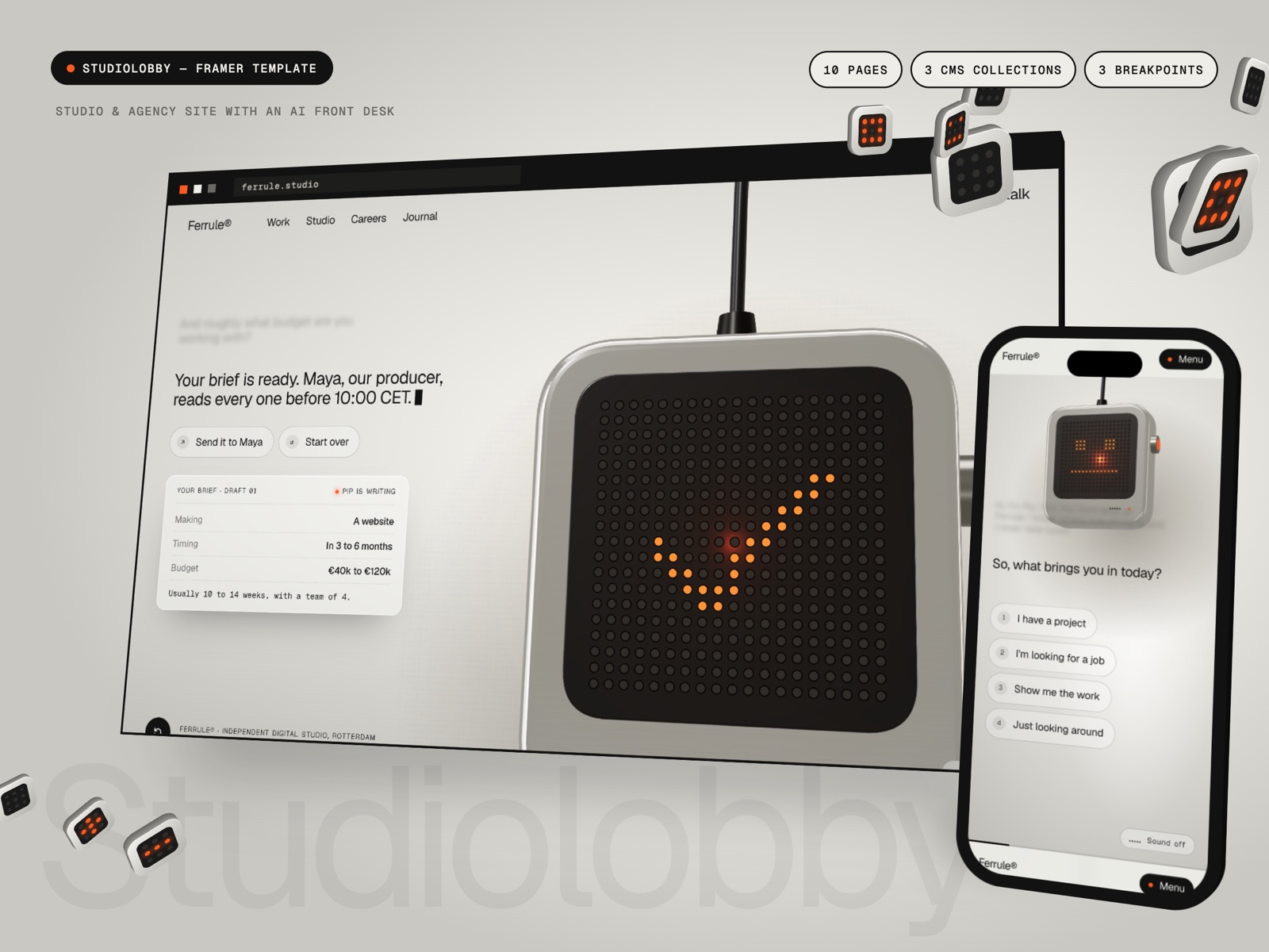Studiolobby template, view 1