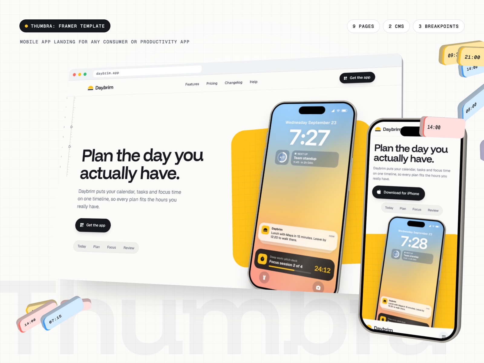 Thumbra template, view 1